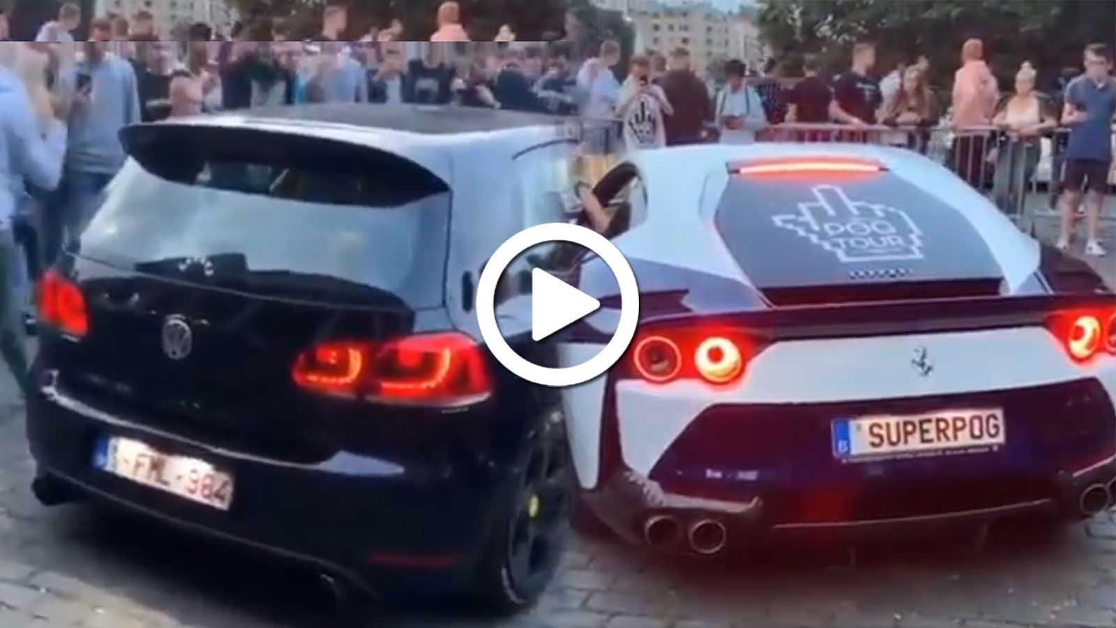 «Λεφτάς» με Ferrari με V12 «καπελώθηκε» από ταπεινό Golf GTI