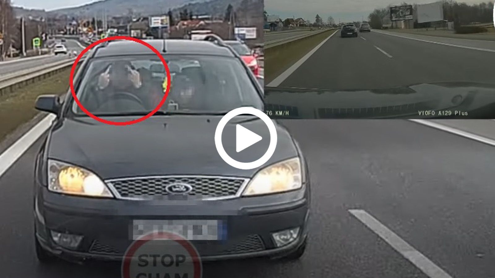 Κόρναρε και έδειχνε τα μεσαία του δάχτυλα για να φύγει από τη μέση