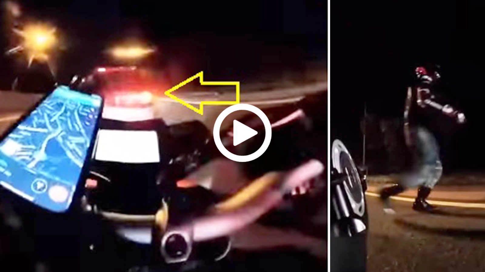 Μηχανόβιος γίνεται «τούρτα» πίσω από SUV & σφαδάζει στον πόνο