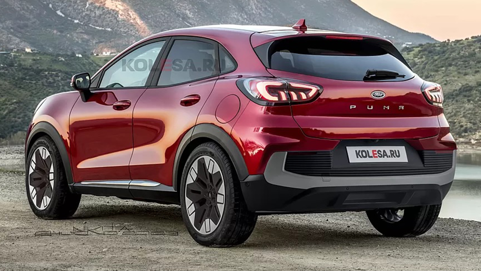 Ψηφιακή εικόνα του kolesa.ru για το ανανεωμένο Ford Puma.


