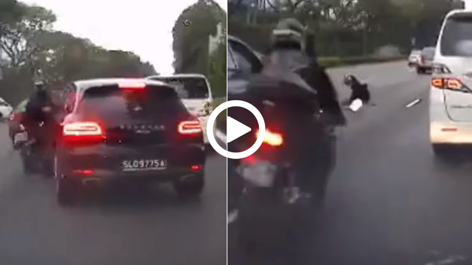 Παππούς με Porsche γκρεμίζει δύο μηχανόβιους μέσα σε 10 δεύτερα