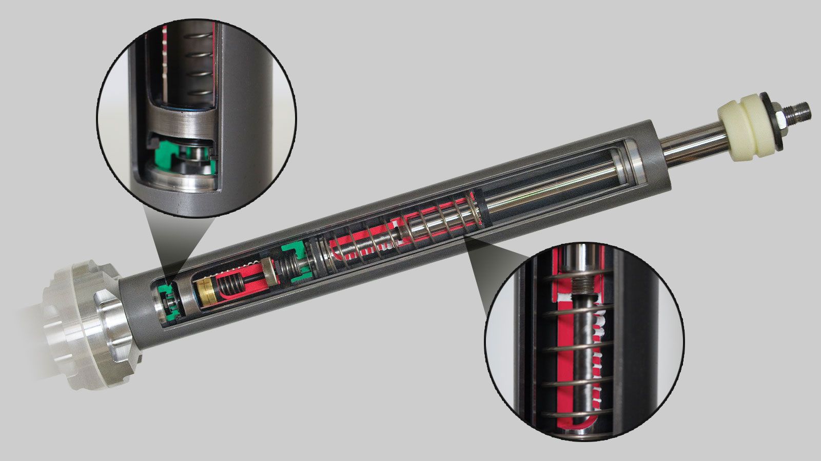 Στο σύστημα ανάρτησης Progressive Hydraulic Cushions, ουσιαστικά μιλάμε για δυο… ελατήρια μέσα στο ειδικό αμορτισέρ (ένα στο πάνω μέρος και ένα 