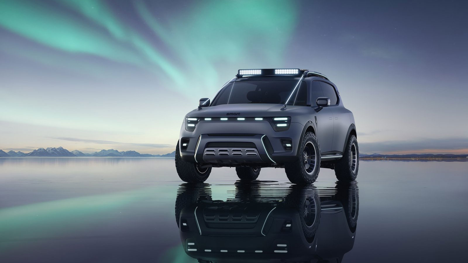 H off-road προσέγγιση του #5 φαίνεται από τα all terrain λάστιχα, τη σχάρα στην οροφή με τους LED προβολείς, την επιβλητική μάσκα, καθώς και τα δύο κα