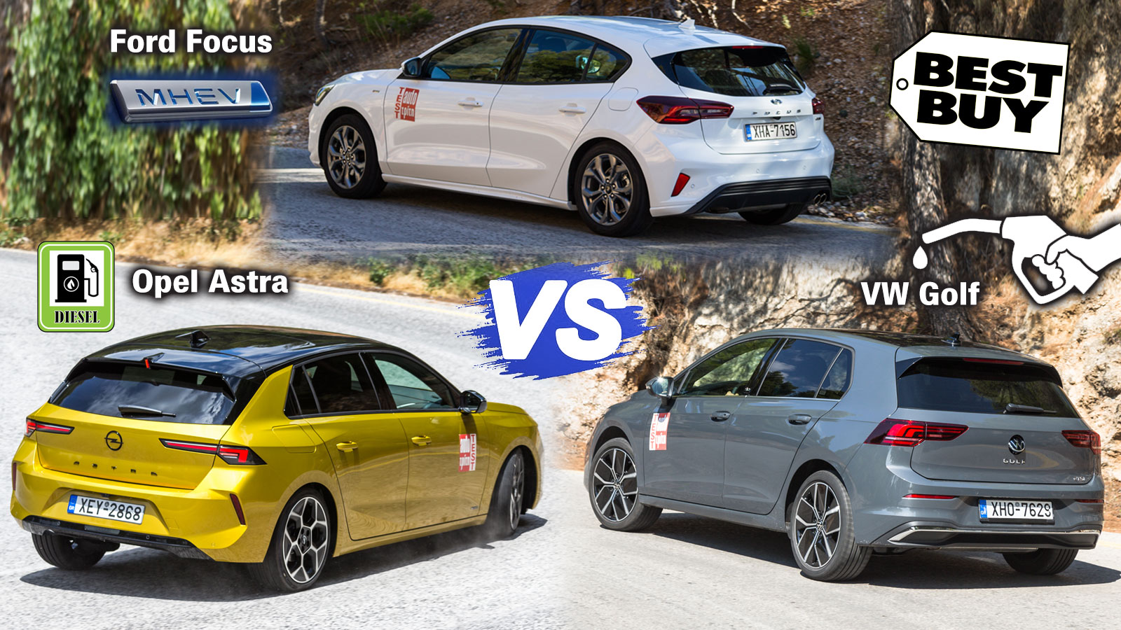 Ήπια υβριδικό Ford Focus, diesel Opel Astra ή VW Golf με 150 άλογα;