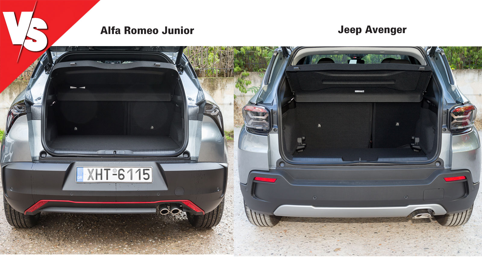 Η Alfa Romeo Junior προσφέρει ελαφρώς καλύτερα επίπεδα χώρων για επιβάτες και αποσκευές ωστόσο και τα δύο ικανοποιούν απόλυτα σε χωροταξικό επίπεδο.