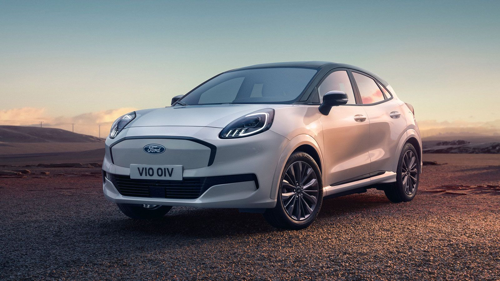 Φωτογραφία εμπρός του ηλεκτρικού Ford Puma Gen-E Sound Edition.