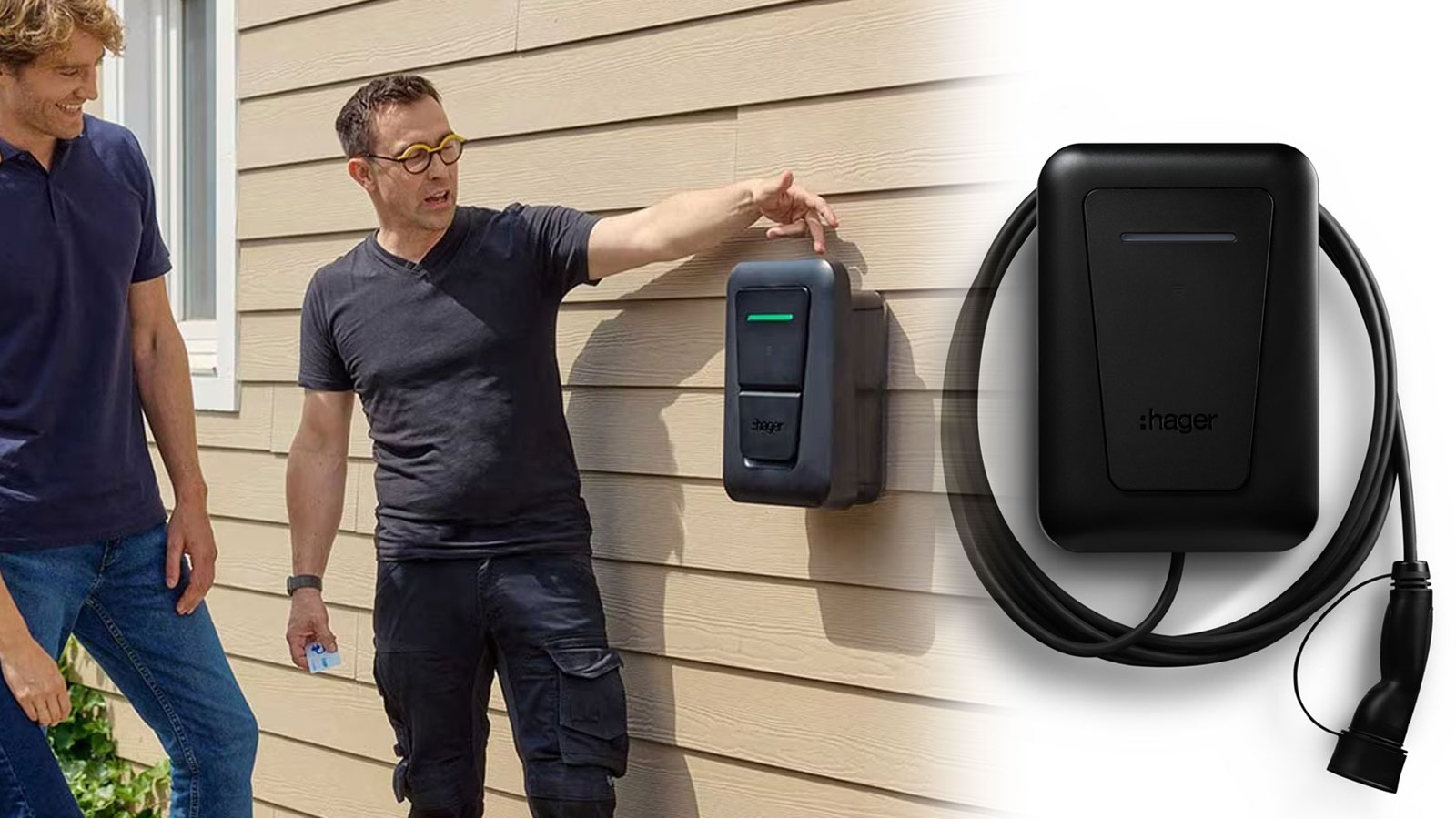 Δυο άντρες & ένας φορτιστής. Δίπλα ένας φοριτστής.