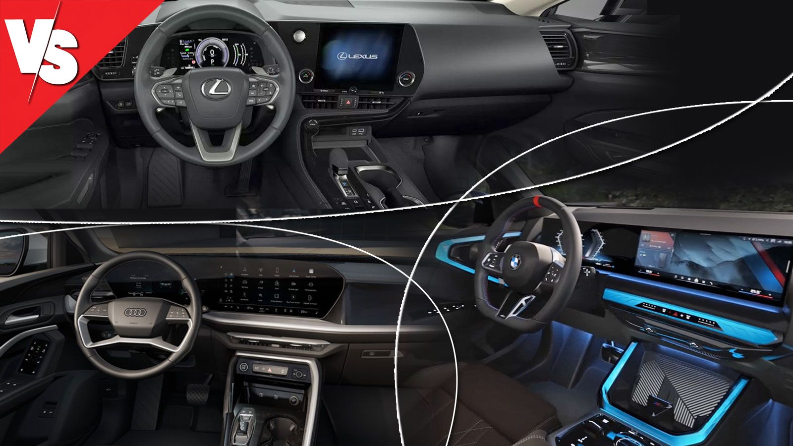 Σε Audi και BMW υπάρχουν κοινά σημεία στο πώς «ενώνονται» σε μία κυρτή οθόνη infotainment και πίνακας οργάνων, με το Lexus να έχει το δικό του, Japan 