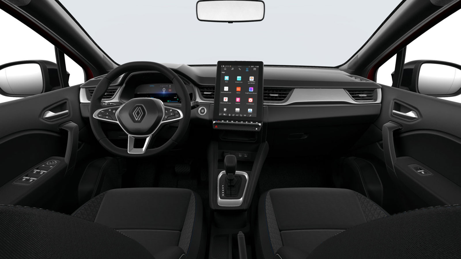 Ψαρωτικό είναι το εσωτερικό του Renault Captur, καθώς δεν βλέπεις συχνά αυτοκίνητο με κάθετη οθόνη infotainment.