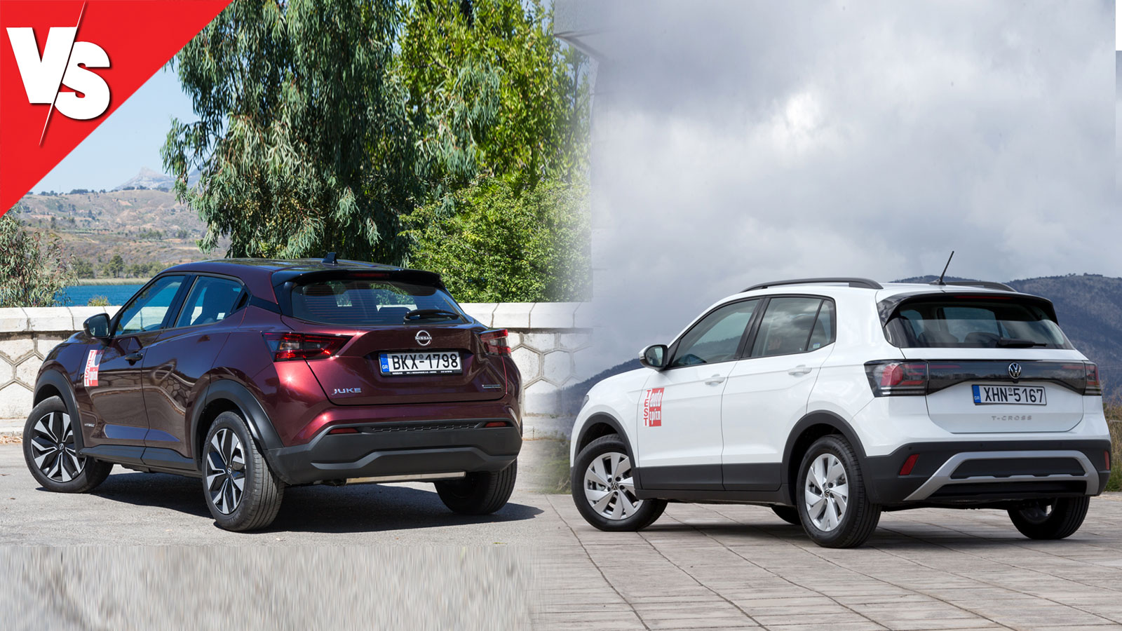 Περισσότερο τετραγωνισμένη λογική έχει το T-Cross, με το Juke να προβάλλει μία διαφορετική φιλοσοφία με μυώδεις καμπύλες επιφάνειες.