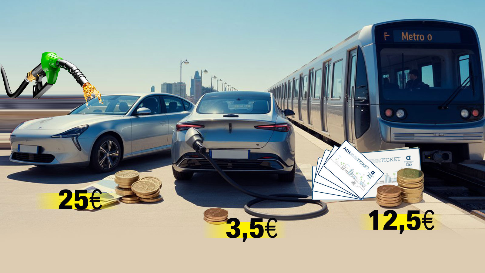 Μετρό, ηλεκτρικό ή βενζίνης; Πόσο θα πληρώσω να πάω στη δουλειά; 