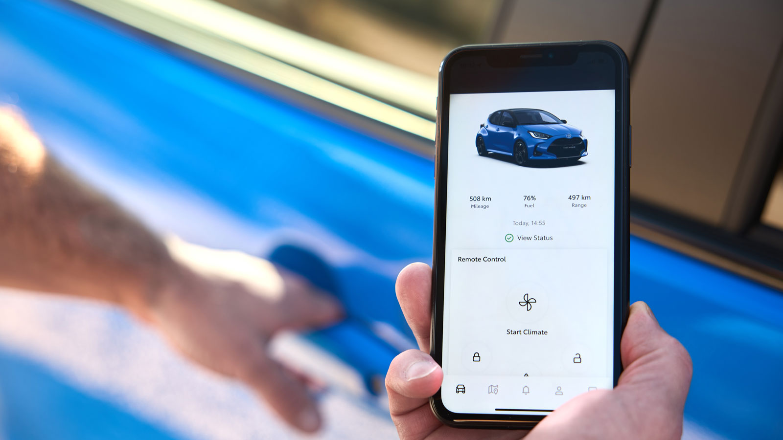 Με την εφαρμογή My Toyota έχει συγκεντρωμένες στο κινητό σου τηλέφωνο μία σειρά από χρήσιμες πληροφορίες, π.χ. το ιστορικό των διαδρομών σου για να ορ