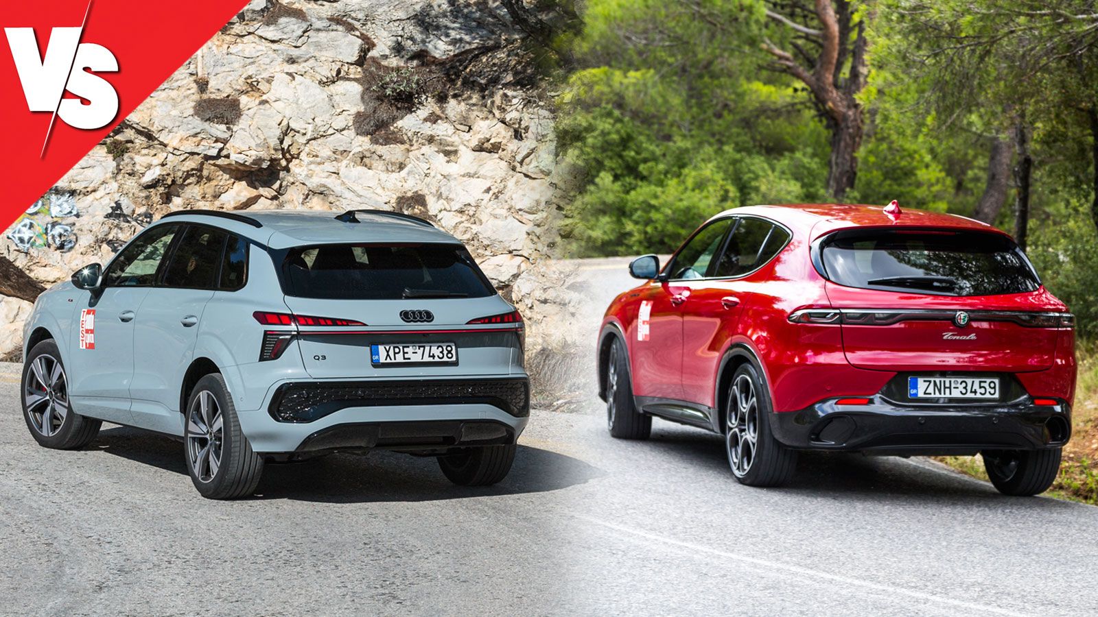 Οδηγώντας τα δύο μοντέλα προκύπτει το εξής ενδιαφέρον: η Tonale μπορεί και στρίβει αποφασιστικά και με ασφάλεια, αν και δεν έχει το... τιμόνι του Audi