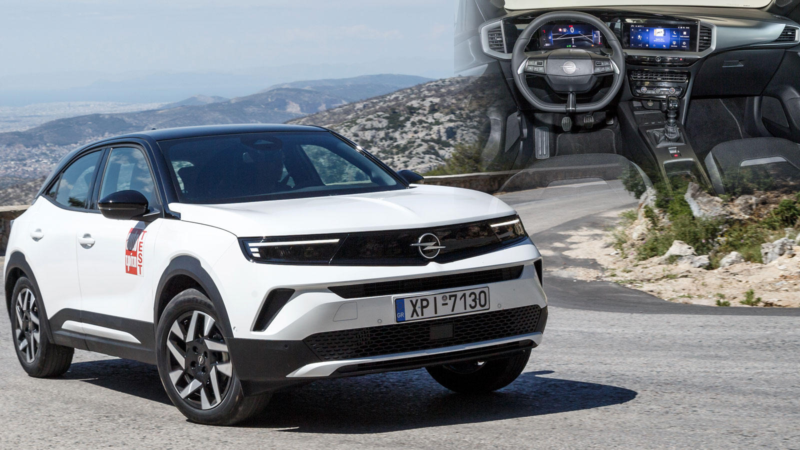Στην καμπίνα του το ανανεωμένο Opel Mokka διαθέτει πλέον δύο οθόνες 10', ενσωματωμένες σε ένα ενιαίο πλαίσιο. 