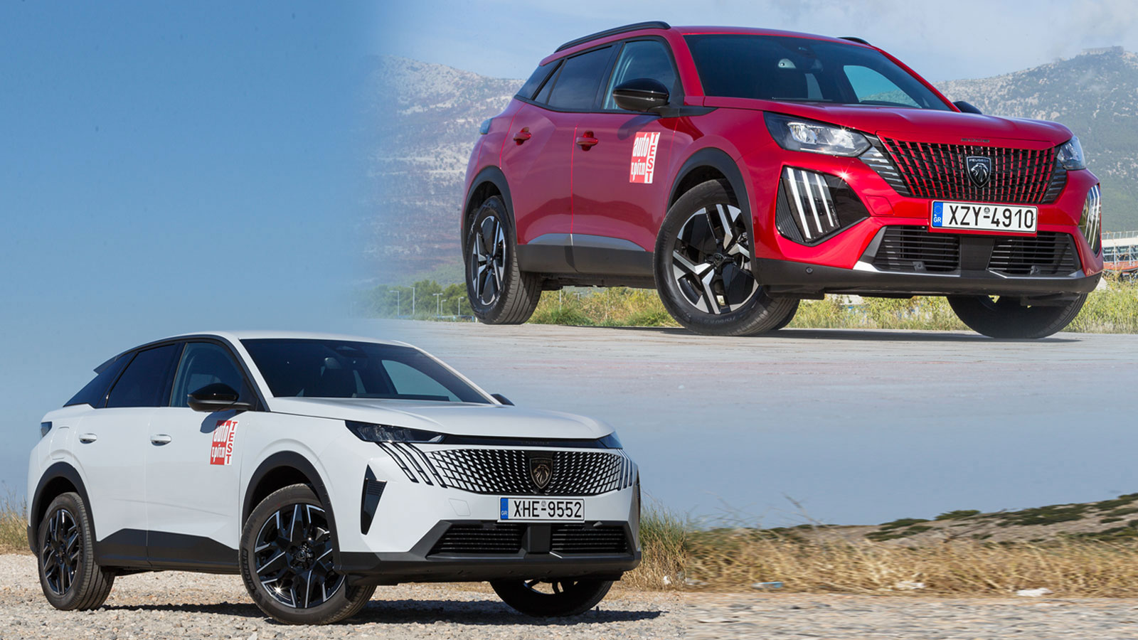 Η ντεγκραντέ μάσκα που «ανοίγει» χρωματικά και σταδιακά παίρνει το χρώμα του αμαξώματος συνδέει τα δύο μοντέλα, με 3008 να βάζει σε διαφορετικό σημείο