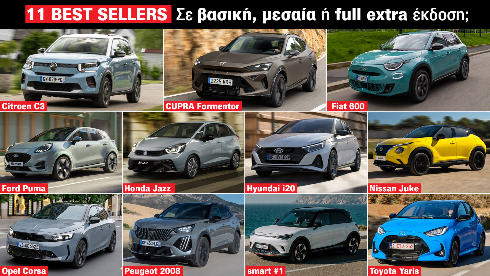 Βασική, μεσαία ή full extra έκδοση εξοπλισμού σε 11 δημοφιλή μοντέλα;