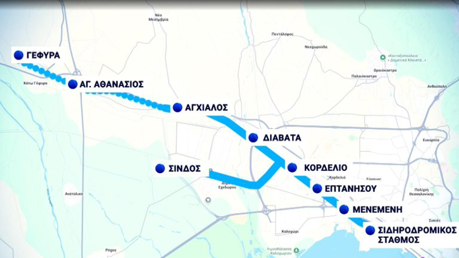 Το δίκτυο του προαστιακού.