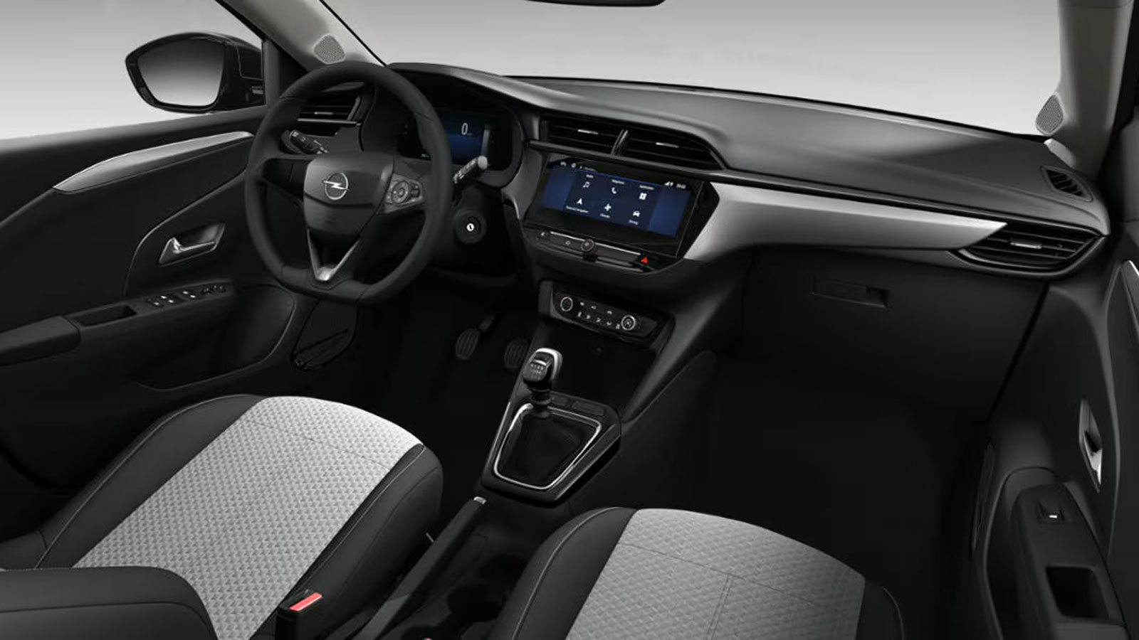 Οριζόντια σχεδίαση έχει η καμπίνα του Opel Corsa, με την στάνταρ 10άρα οθόνη infotainment να είναι στραμμένη προς τον οδηγό, προς τέρψιν της εργονομία