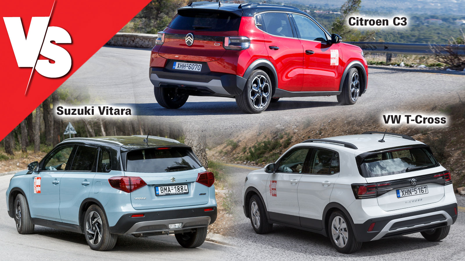 Compact μέγεθος & SUV αμάξωμα: Citroen C3, Suzuki Vitara ή VW T-Cross;