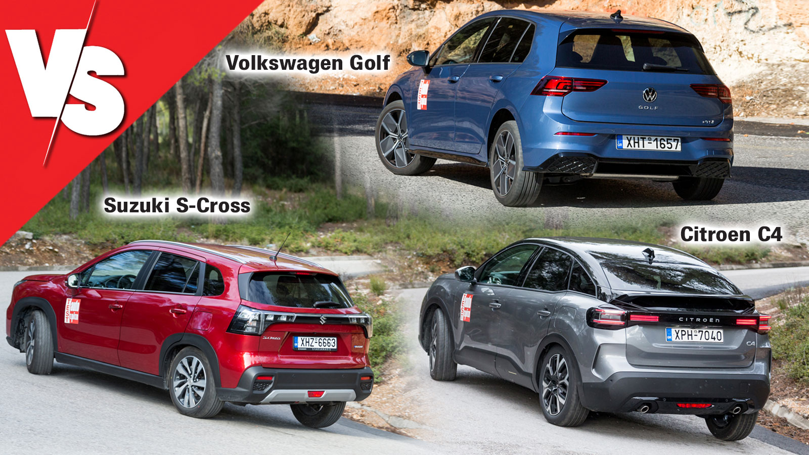 Hatchback, SUV ή και τα δύο; Το νέο Citroen C4 vs Suzuki S-Cross & VW Golf 