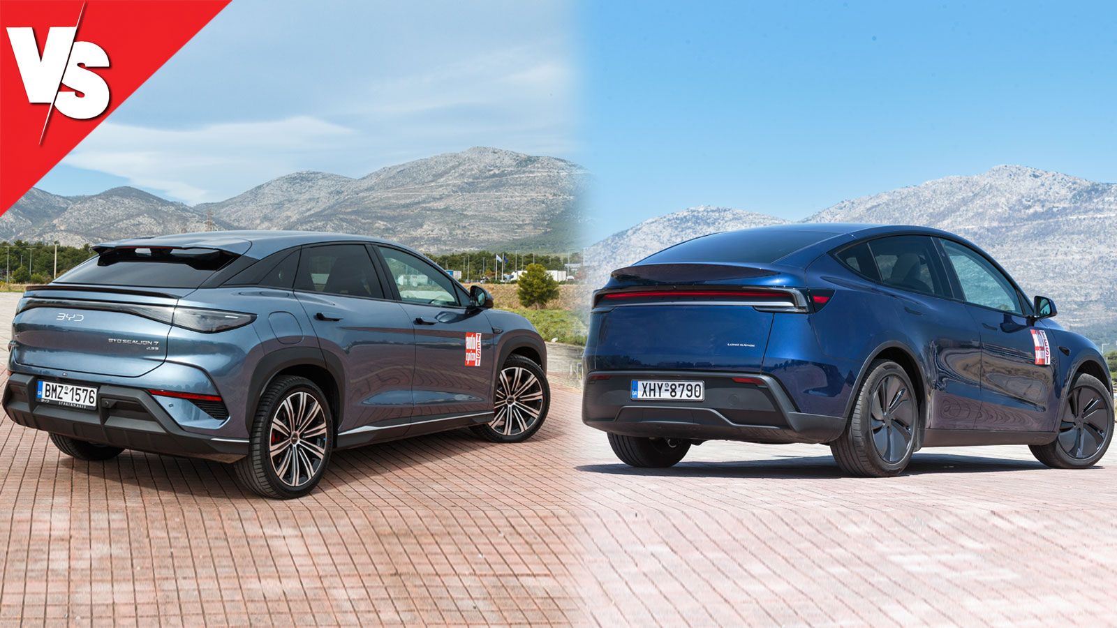 Πιο ελκυστική εμφάνιση έχει το BYD Sealion 7 με την κυρτή οροφή στο πίσω μέρος και τις διάφορες πινελιές περιμετρικά του αμαξώματος, με το Model Y να 