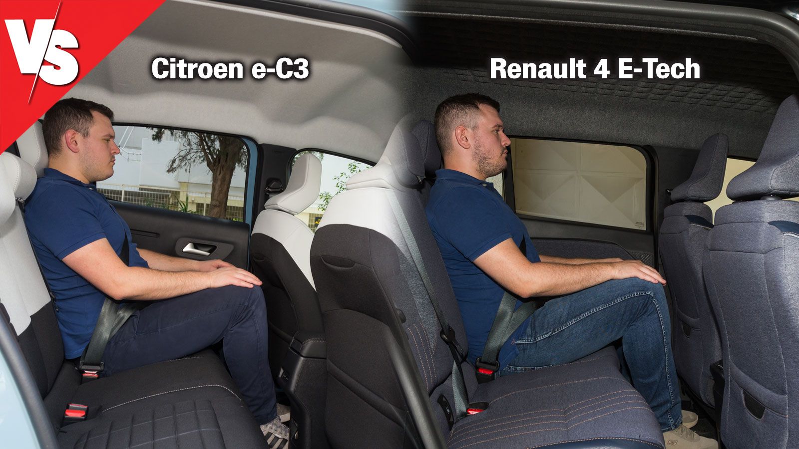Το Citroen e-C3 προσφέρει ελαφρώς μεγαλύτερο χώρο για τους επιβάτες σε σχέση με το Renault 4.