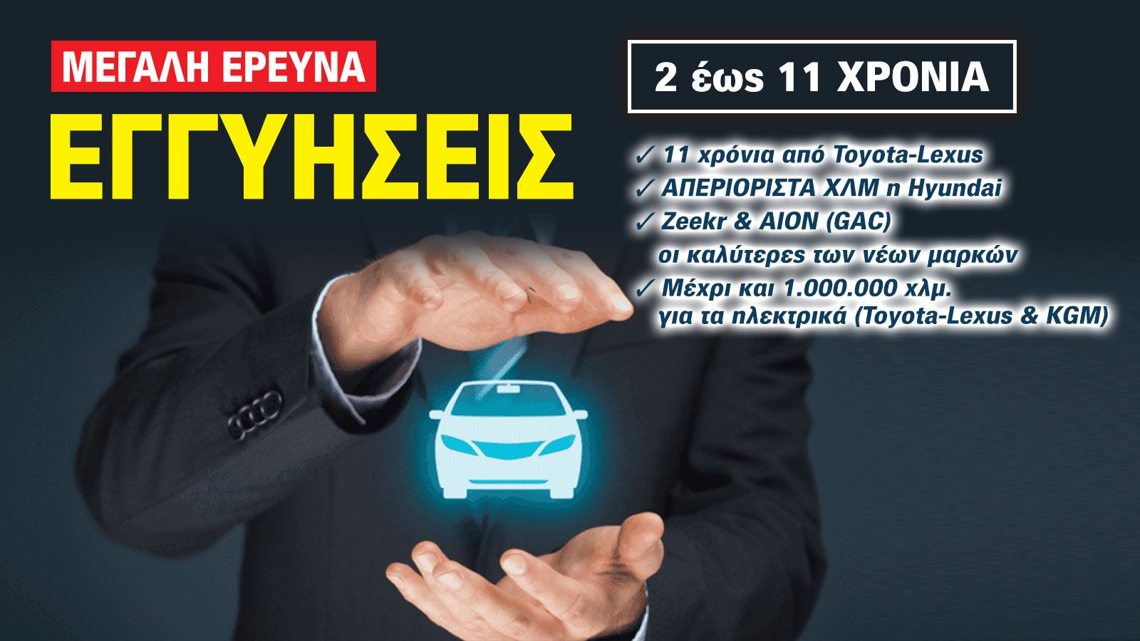 Από 2 έως 11 χρόνια: ποιες μάρκες αυτοκινήτου δίνουν τη μεγαλύτερη εγγύηση