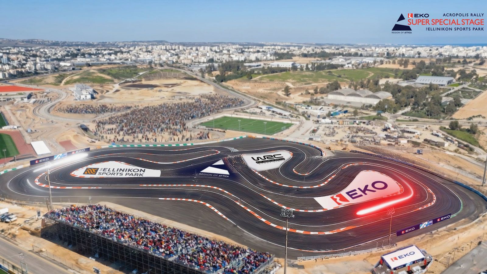 H εμβληματική υπερειδική διαδρομή “EKO Super Special Stage” του EKO Acropolis Rally 2026, θα πραγματοποιηθεί στο The Ellinikon Sports Park