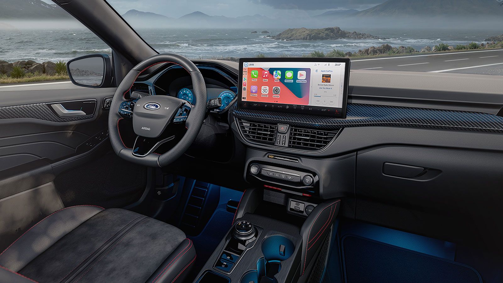 Το εσωτερικό του Ford Kuga είναι σύγχρονο και high-tech με πολύ καλή ποιότητα κατασκευής και πλούσιο εξοπλισμό. Οι χώροι του είναι κορυφαίοι τόσο για 