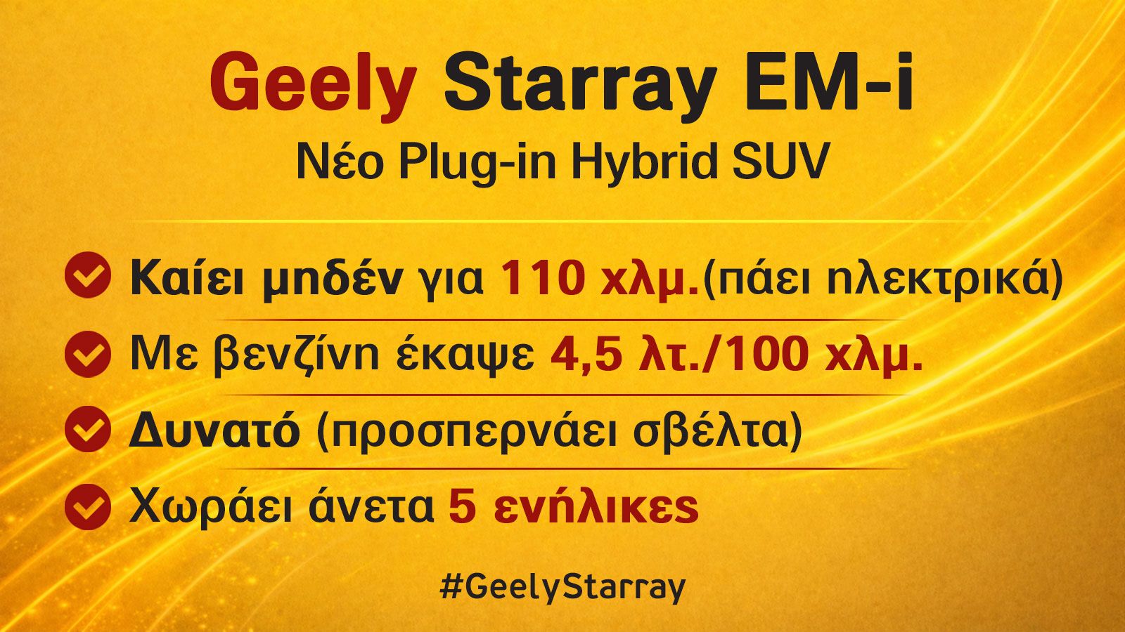 Δοκιμάζουμε το Plug-in υβριδικό Geely Starray EM-i
