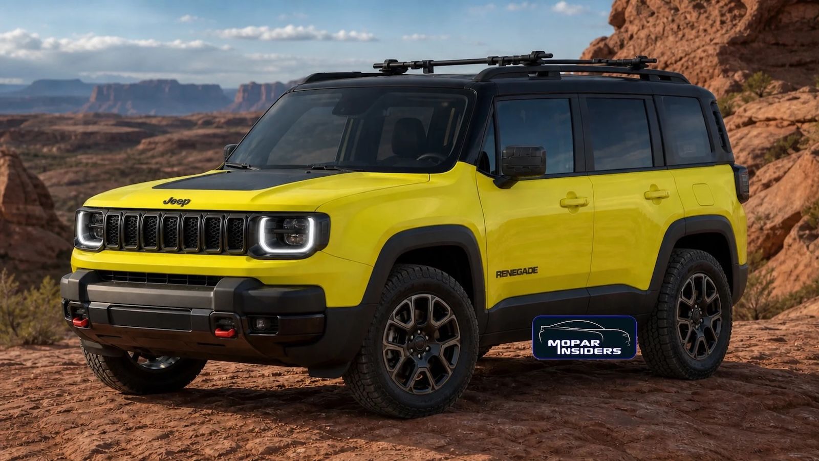 Ψηφιακή απεικόνιση του επόμενου Jeep Renegade.