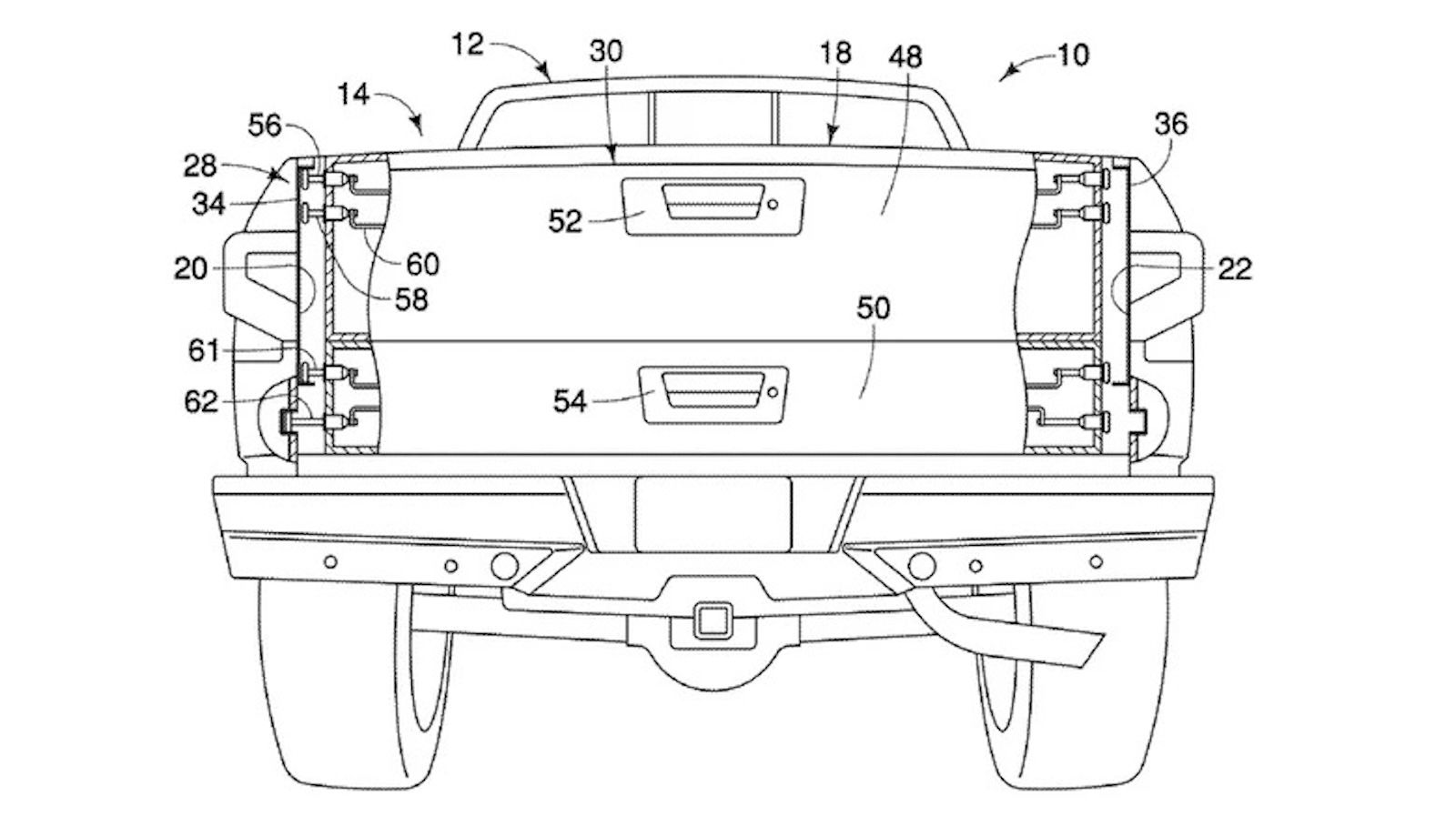 Nissan patent for pick-up hatch