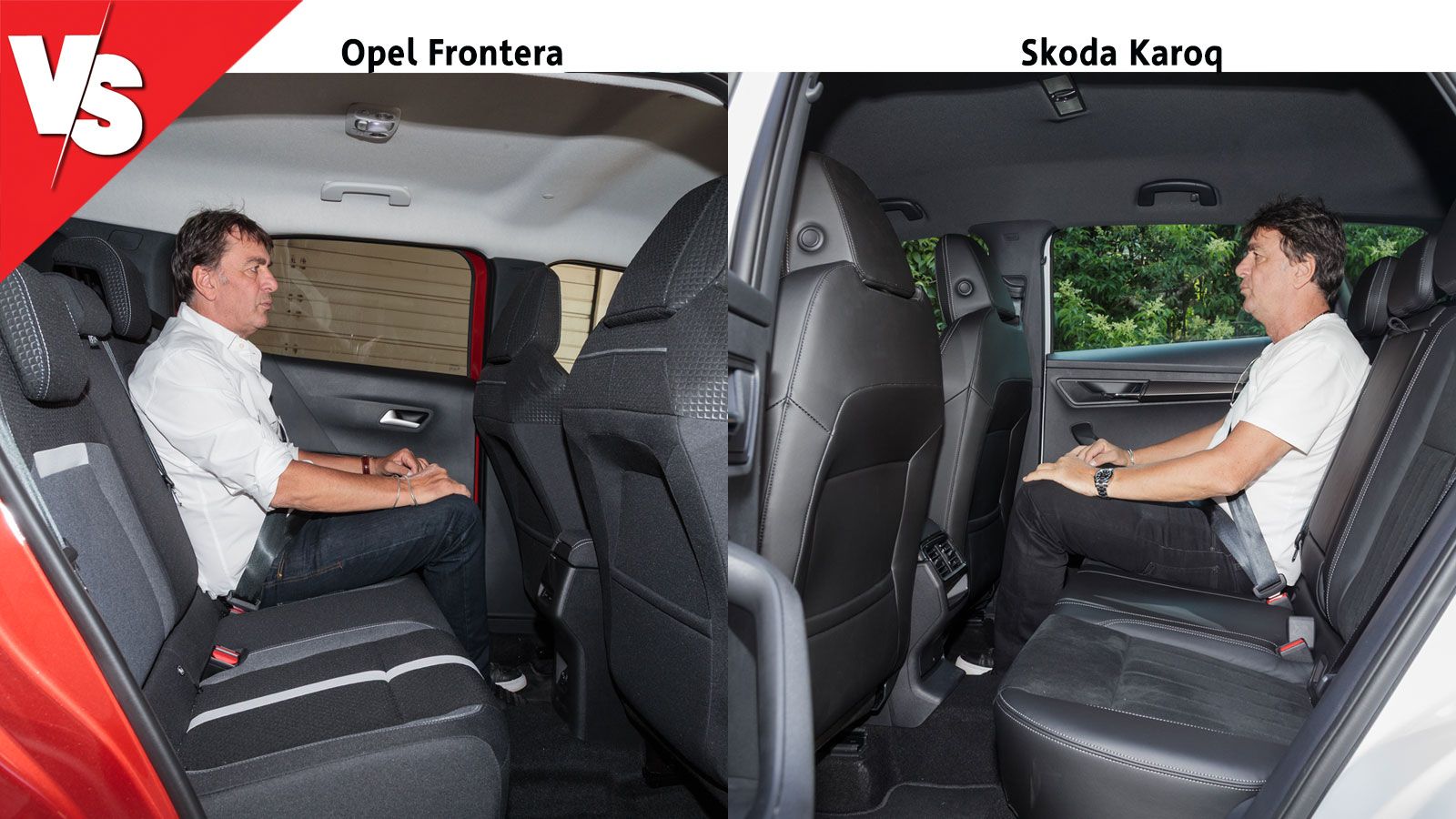 Το Opel Frontera προσφέρει περισσότερους χώρους για τους πίσω επιβάτες και διατίθεται και ως 7θέσιο, ενώ το Skoda Karoq υπερέχει σε χωρητικότητα πορτμ