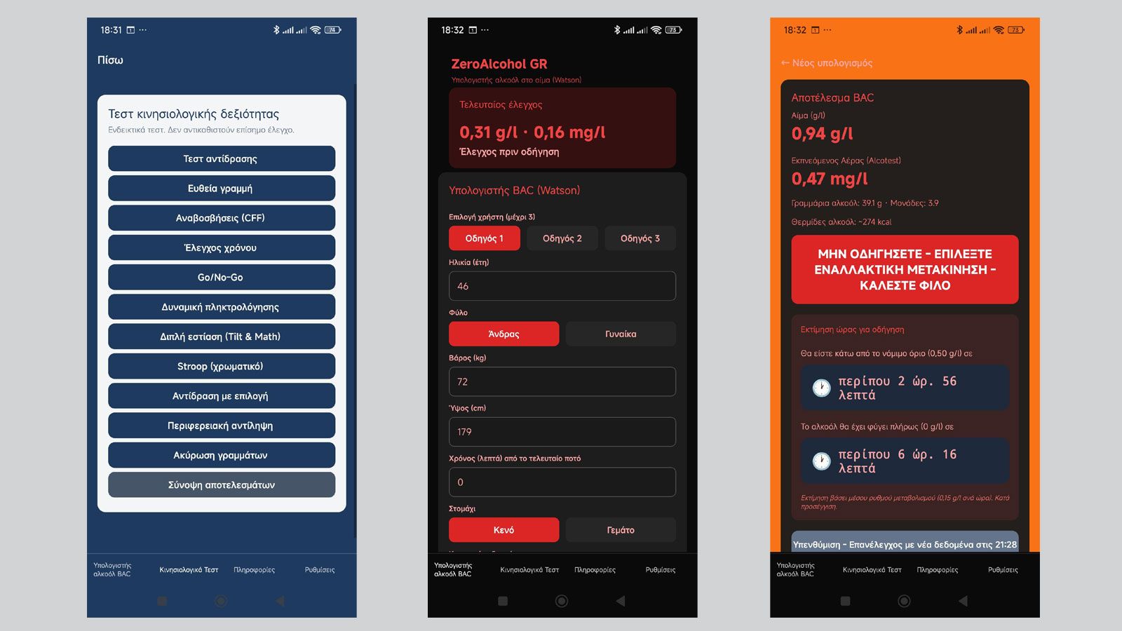 ZeroAlcohol GR: Ελληνικό app αυτοέλεγχου! Σου λέει πότε δεν πρέπει να οδηγήσεις