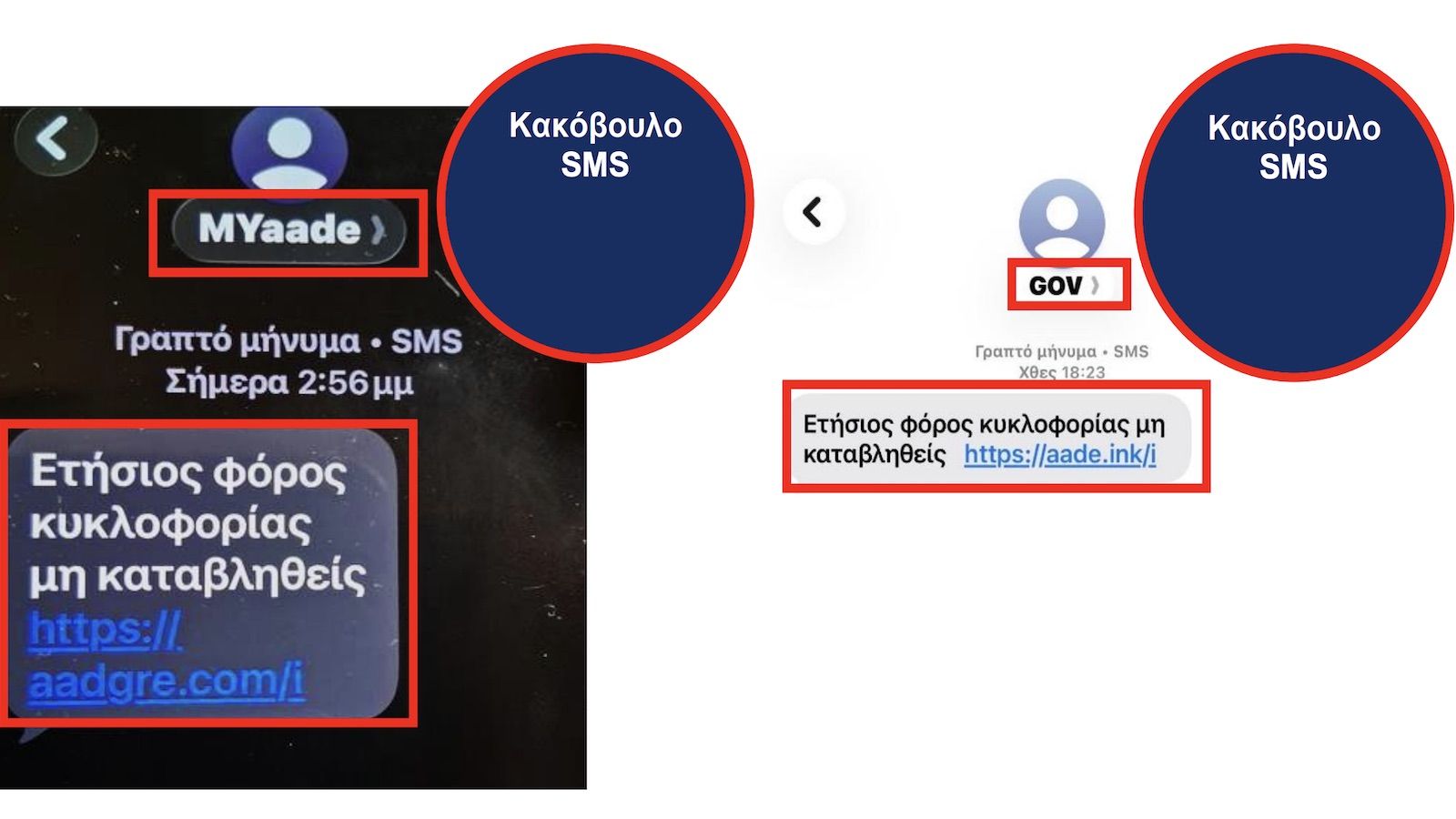 Η Αρχή διευκρινίζει ότι δεν αποστέλλει SMS σε πολίτες, παρά μόνο σε συγκεκριμένες περιπτώσεις συναλλαγών, όπως η χορήγηση κλειδαρίθμου, και πάντα ως α