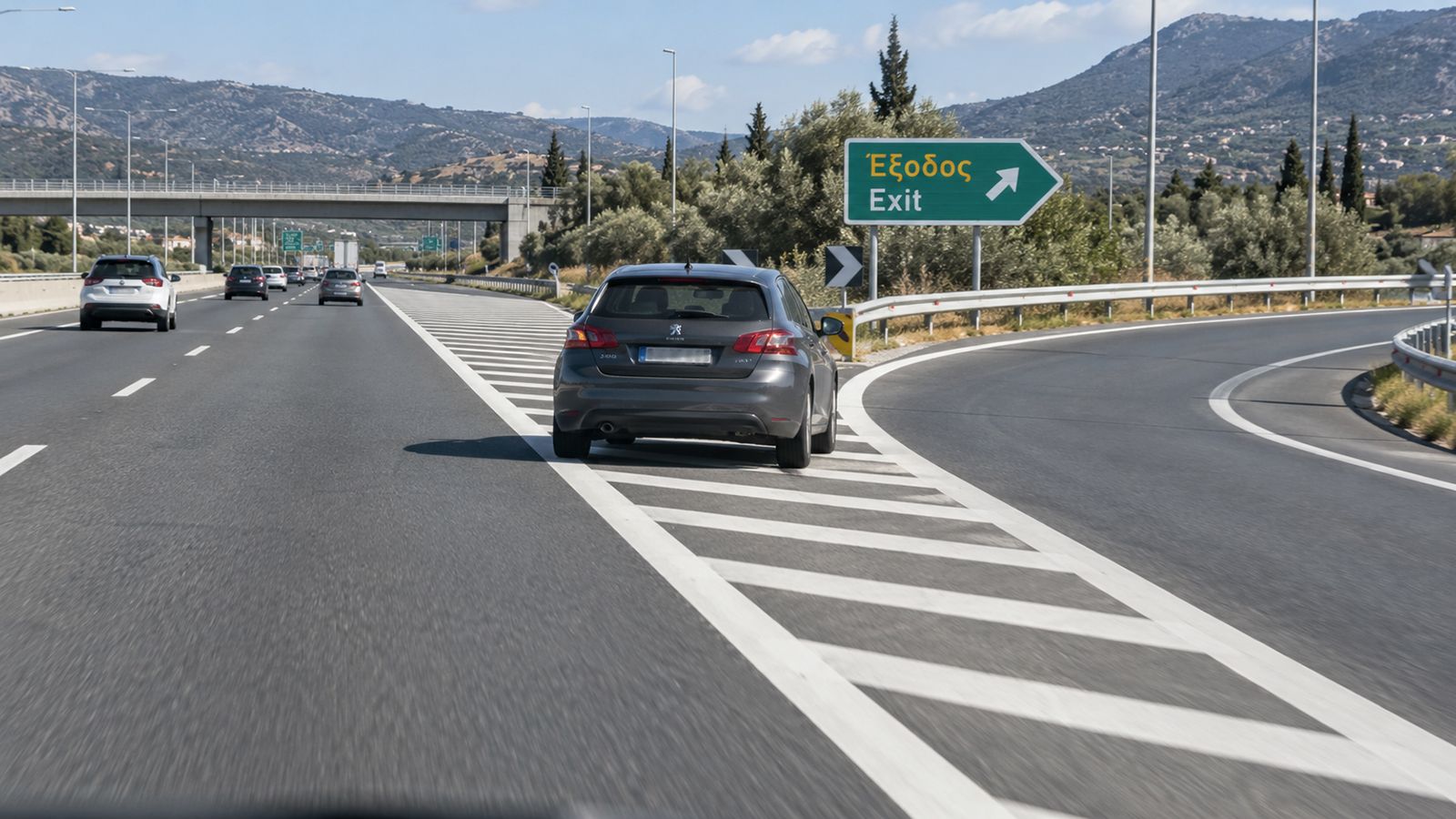 Έχασες την έξοδο. Μπορείς να περάσεις πάνω από τις διαγραμμίσεις τελευταία στιγμή;