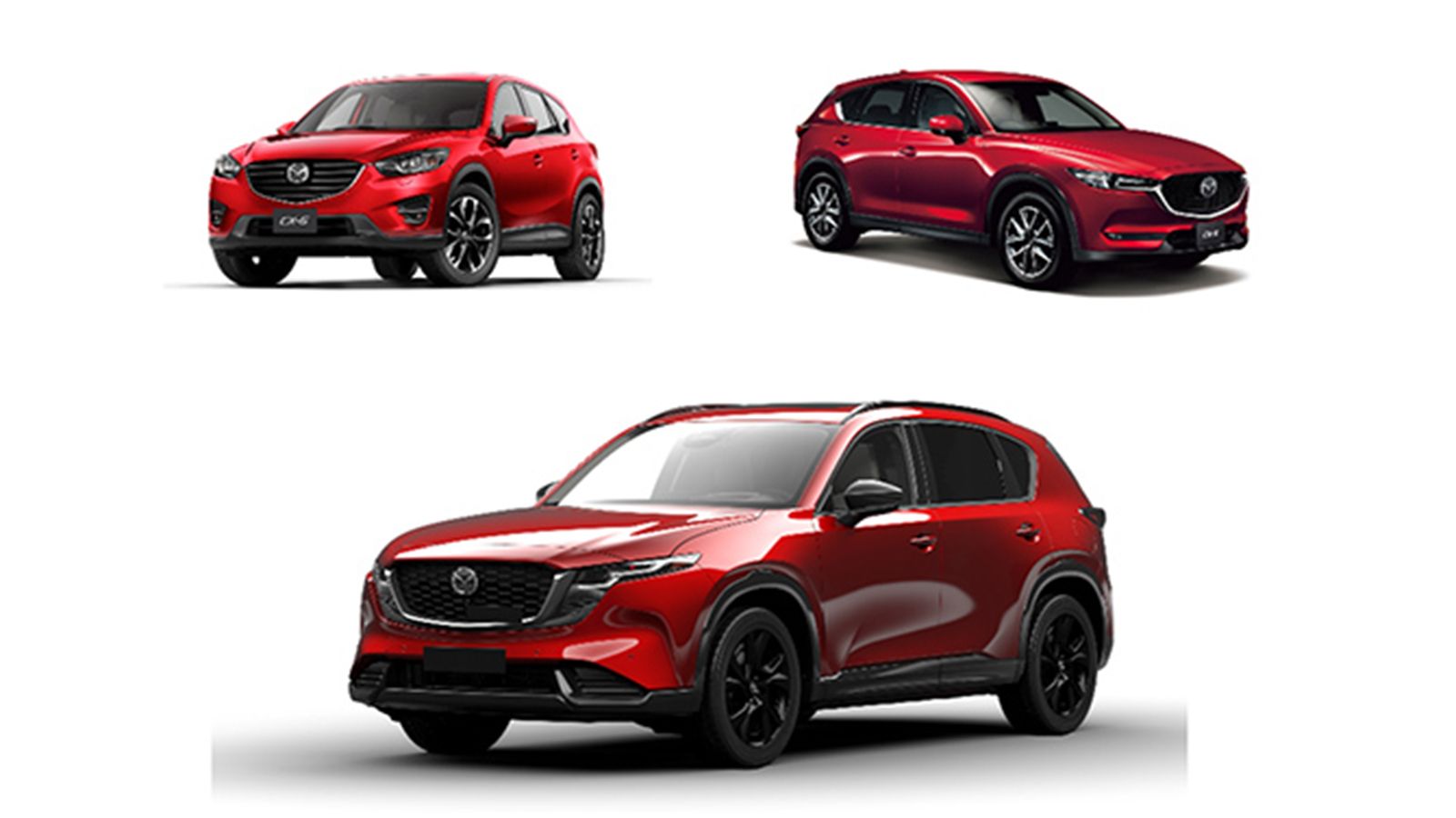 Οι τρεις γενιές του Mazda CX-5.
