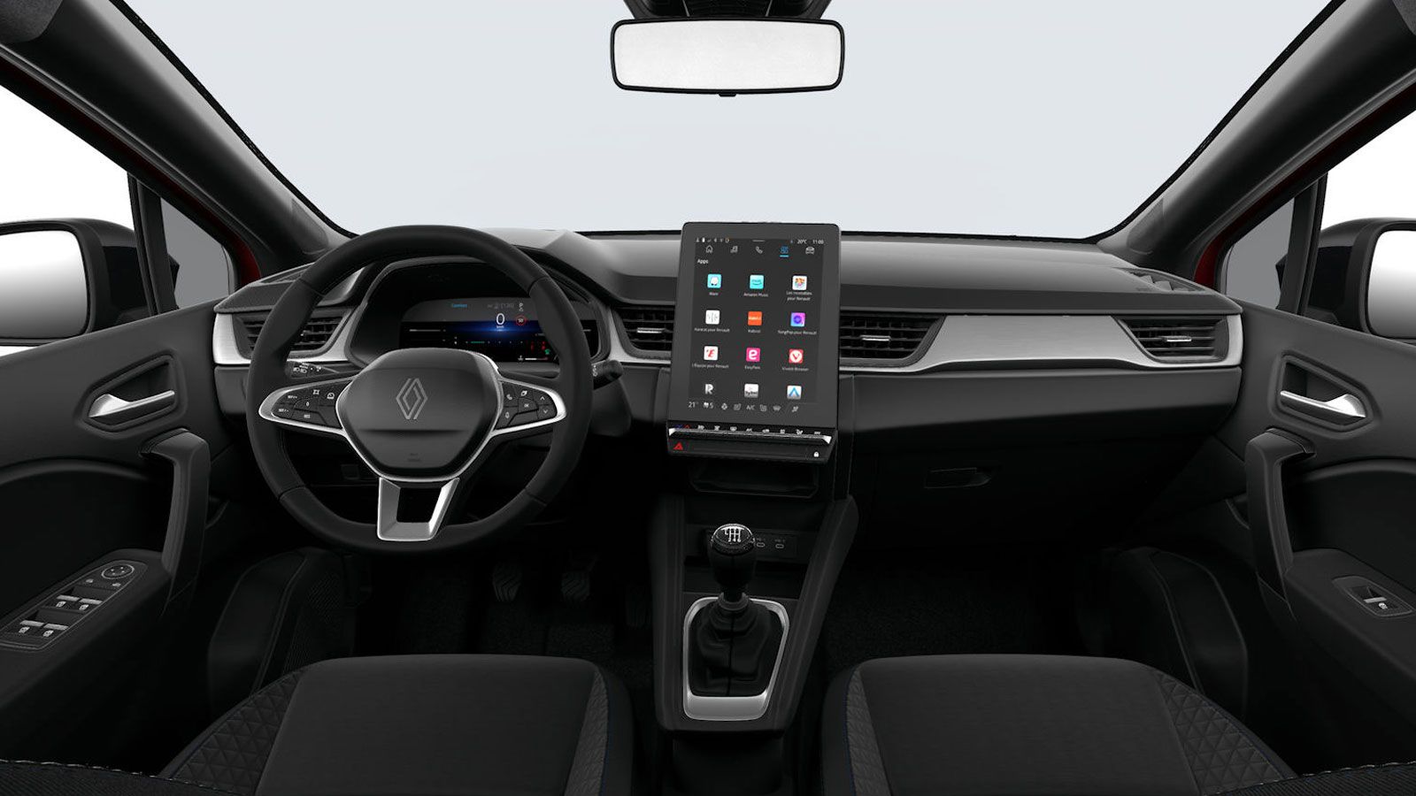 Στο ψηφιακό και όμορφο εσωτερικό του Renault Captur η κάθετης διάταξης οθόνη 10,4 ιντσών υποστηρίζει ασύρματη συνδεσιμότητα Android Auto και Apple Car