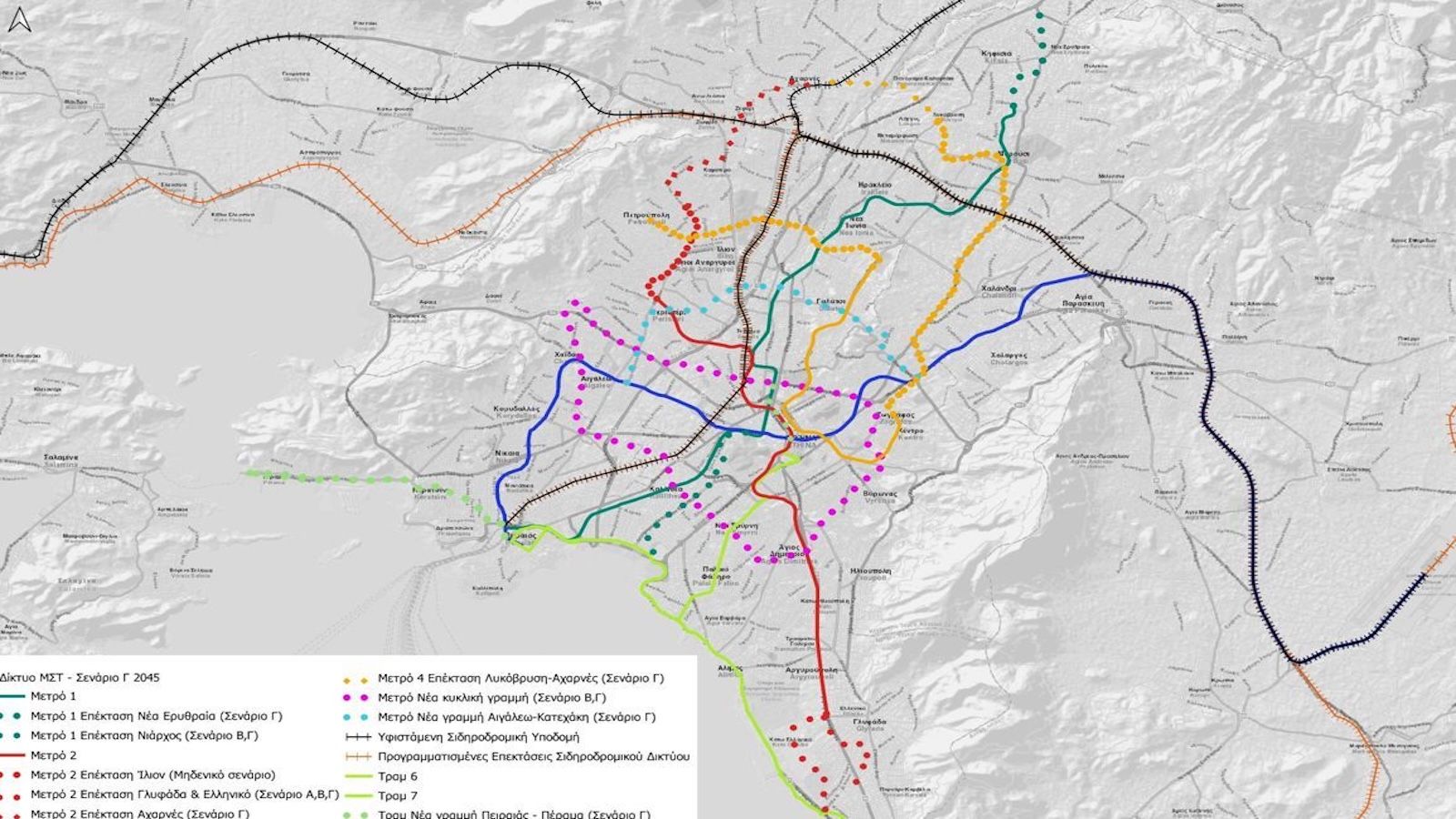Ο χάρτης του ΟΑΣΑ με ορίζοντα το 2045 