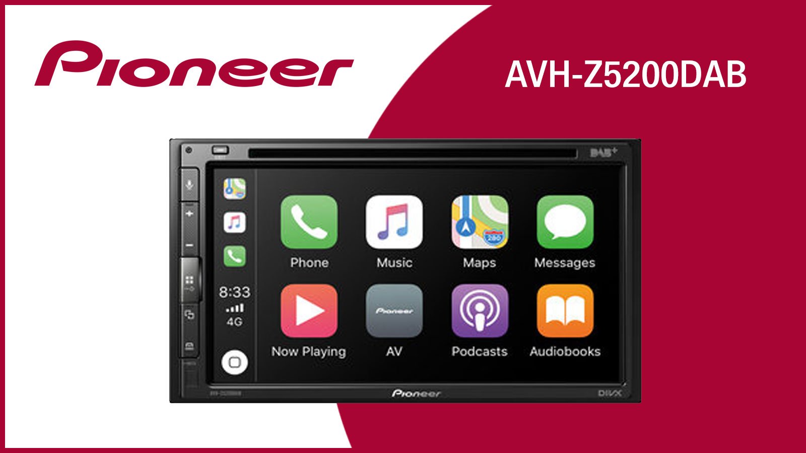 Με την οθόνη multimedia AVH-Z5200DAB της Pioneer μπορείτε να συνδέσετε το κινητό σας τηλέφωνο μέσω ενός καλώδιο usb ή μέσω bluetooth, ενώ παράλληλα σα