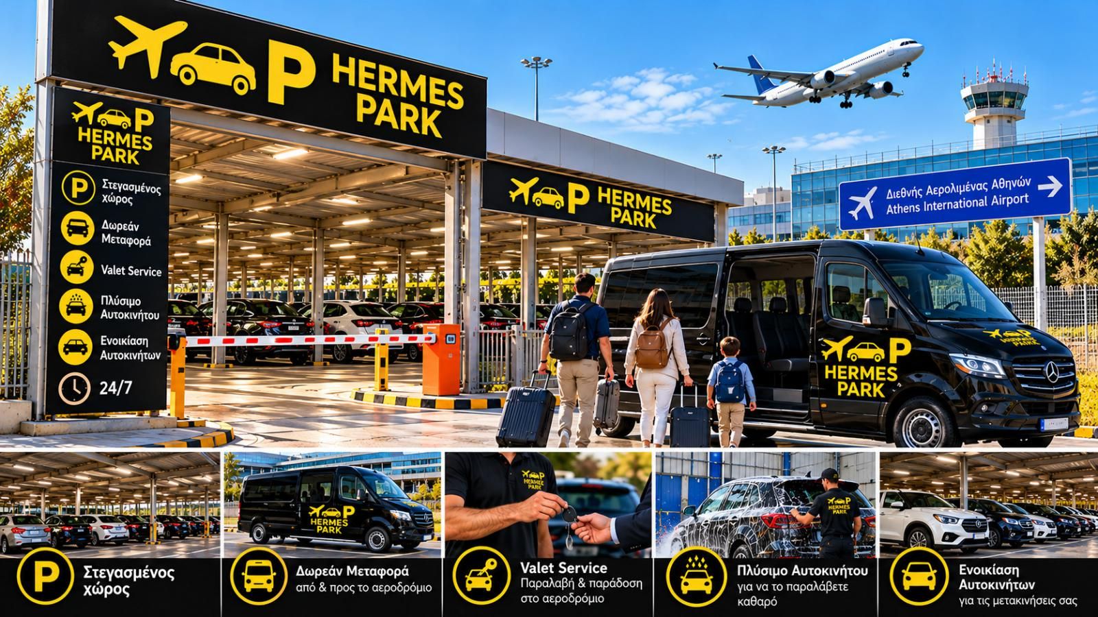 Hermes Air Park Οικονομικό στεγασμένο Parking στο Αεροδρόμιο Ελευθέριος Βενιζέλος