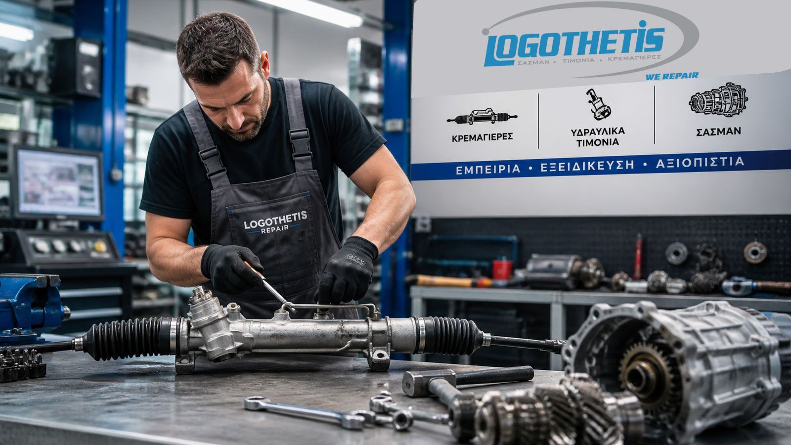 Logothetis Repair: Ο ειδικός για κρεμαγιέρες, τιμόνια & σασμάν