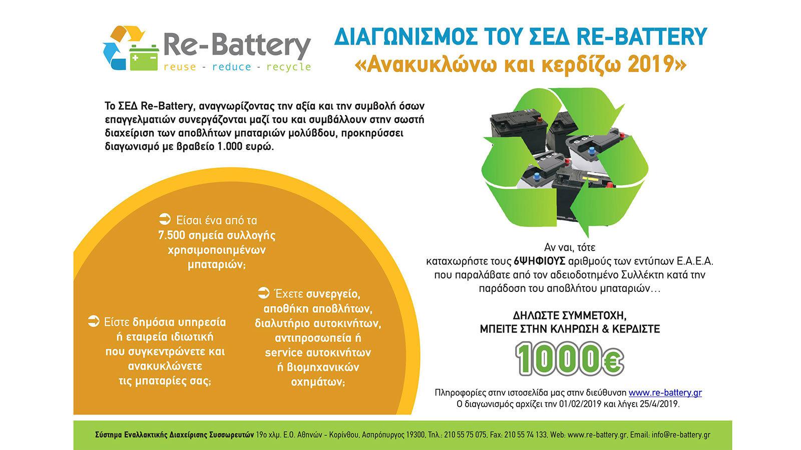 «Ανακυκλώνω και Κερδίζω 2019», με έπαθλο 1.000 ευρώ!