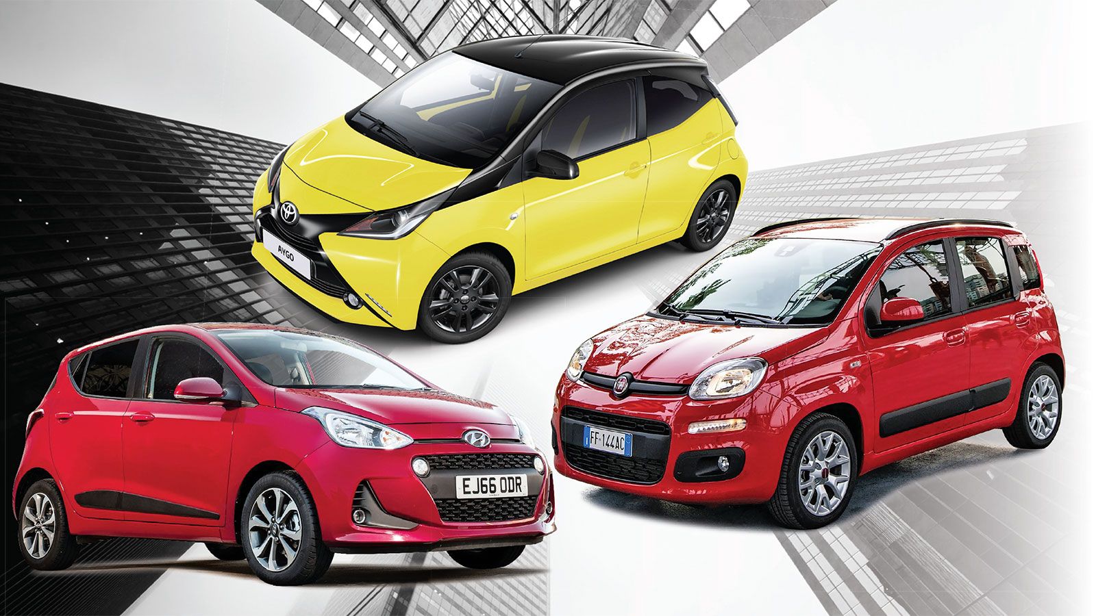 Fiat Panda Vs Hyundai i10 Vs Toyota Aygo fiat panda