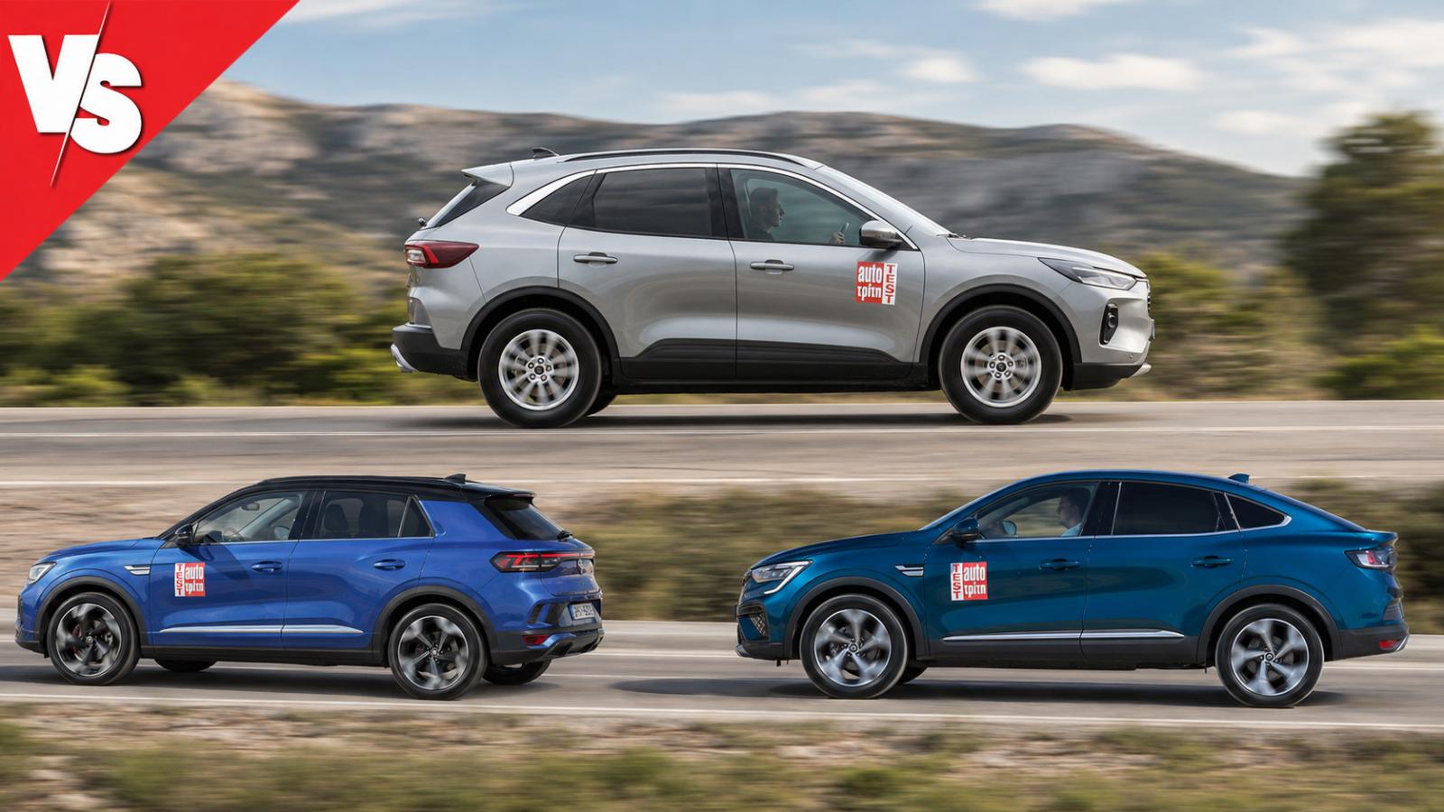 Ford Kuga, Renault Arkana, VW T-Roc: Τι «καίνε» & πώς είναι στο δρόμο; Ford Kuga, Renault Arkana, VW T-Roc: Τι «καίνε» & πώς είναι στο δρόμο;