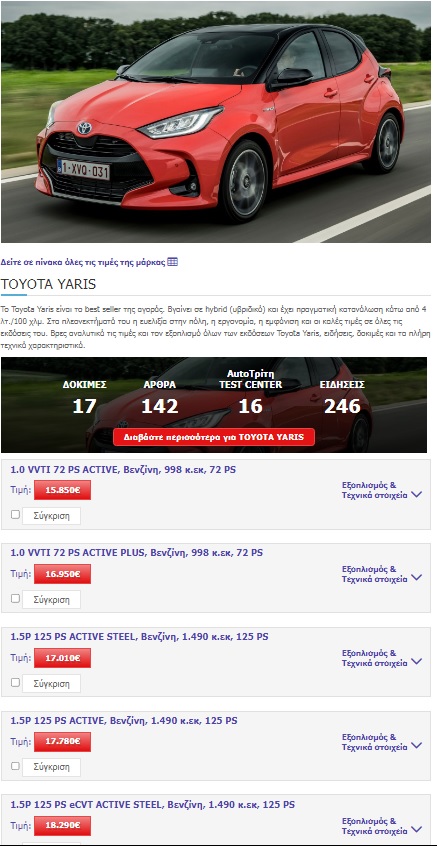 Οι τιμές των αυτοκινήτων στην Ελλάδα - autotriti.gr