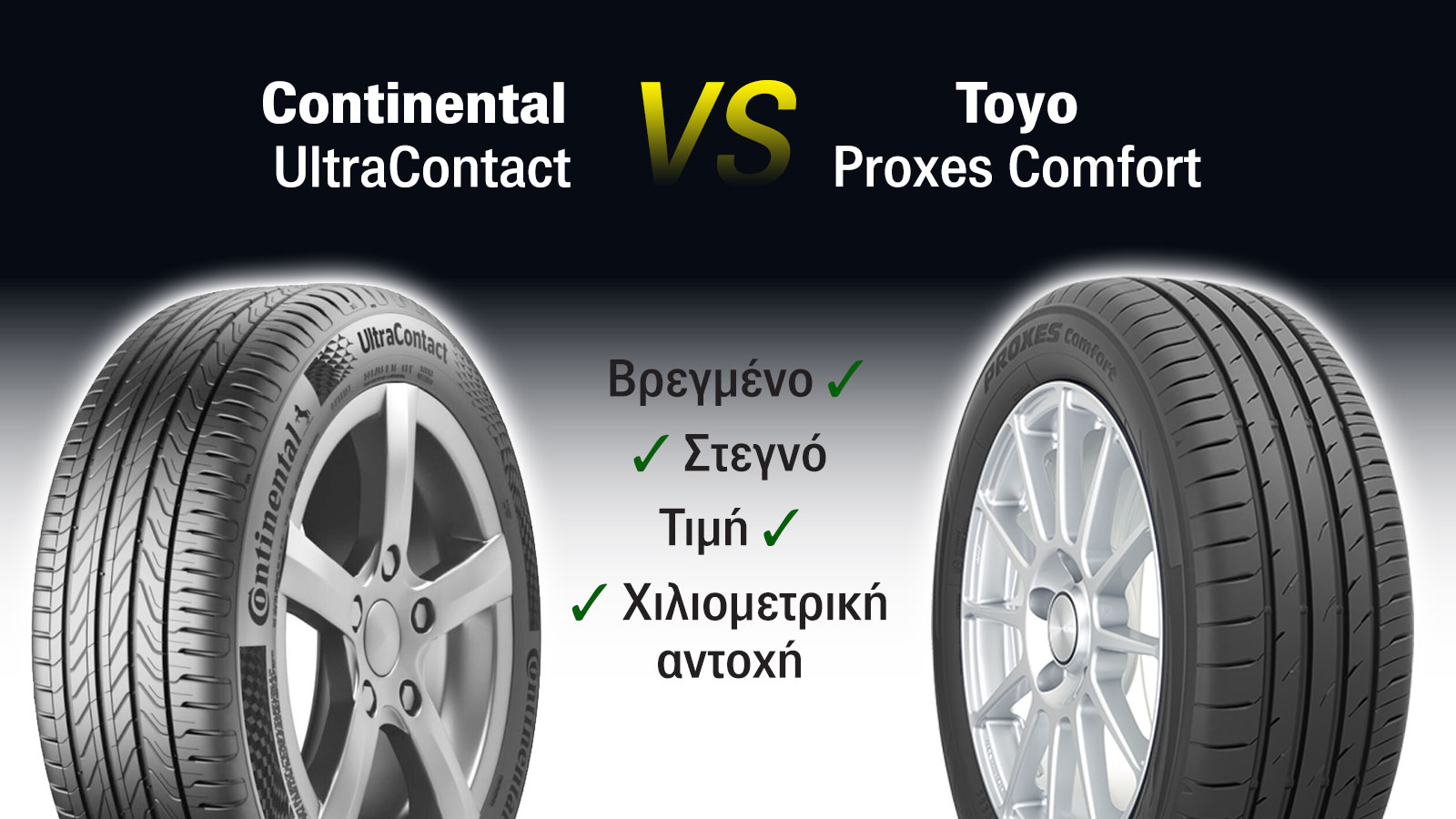 Το Toyo κερδίζει το Continental σε φρενάρισμα & κράτημα στο βρεγμένο Το Toyo κερδίζει το Continental σε φρενάρισμα & κράτημα στο βρεγμένο