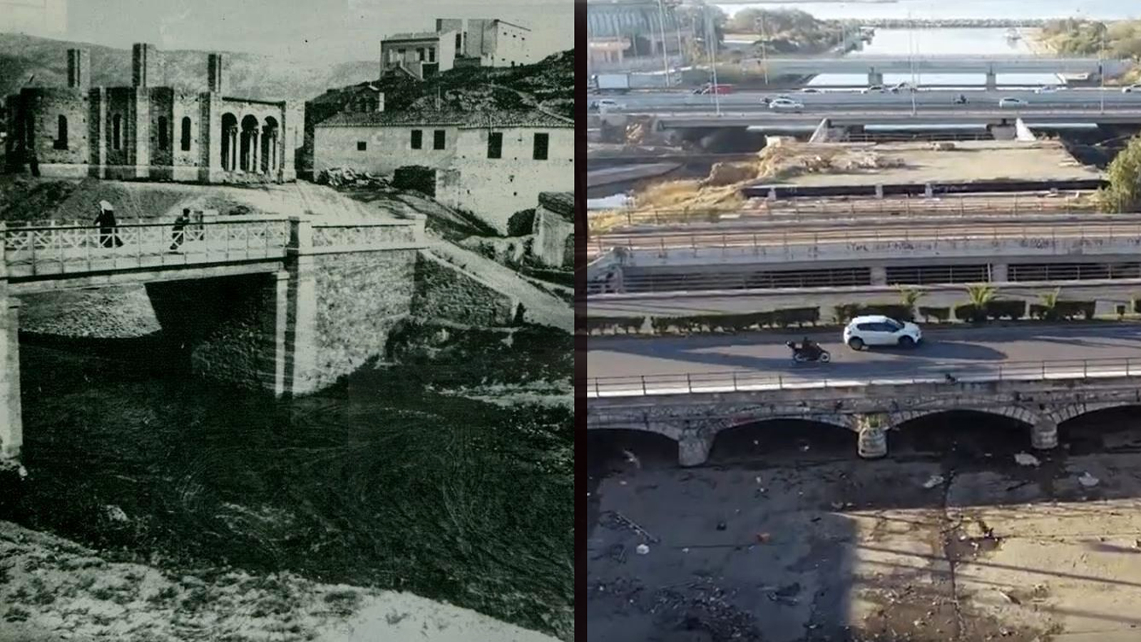 Ο Ιλισός τότε και οι εκβολές του Ιλισού σήμερα στην Καλλιθέα.