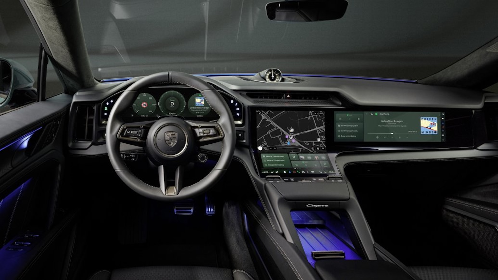 Νέο Porsche Cayenne Electric: Cockpit του μέλλοντος με τρεις γιγαντοοθόνες 