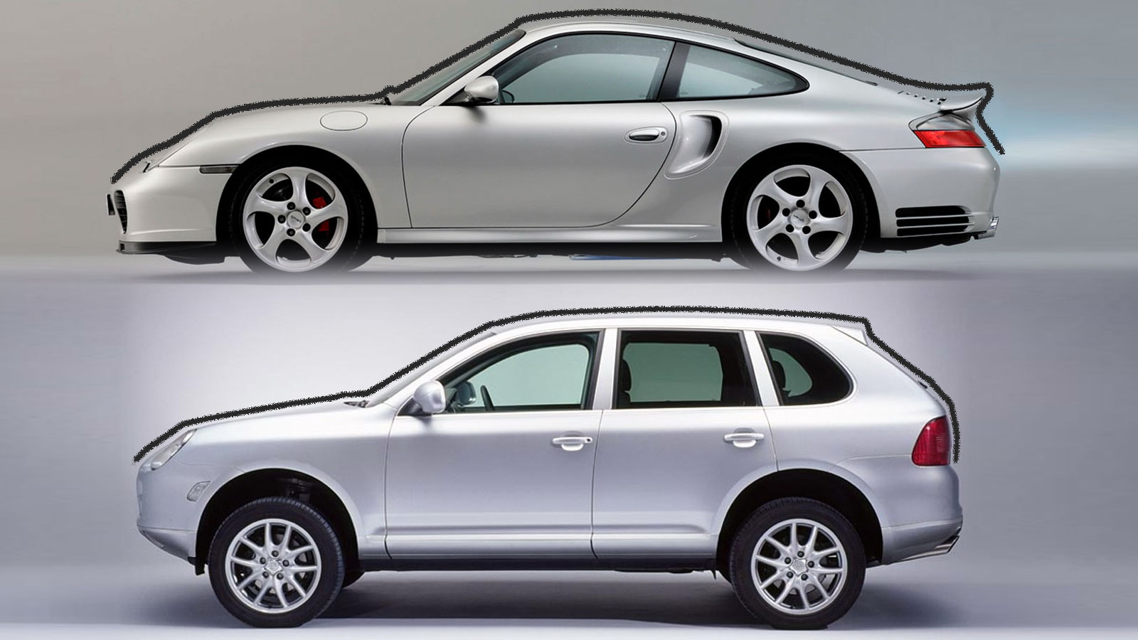 Παρότι είναι δύο εντελώς διαφορετικά αυτοκίνητα, η σχεδιαστική γραμμή της 911 της εποχής εμφανίζεται και στην Cayenne.